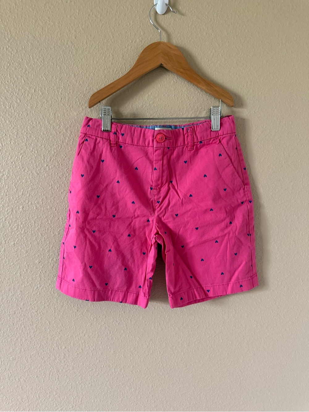 OshKosh B'gosh Hot Pink Shorts with Navy Heart Print